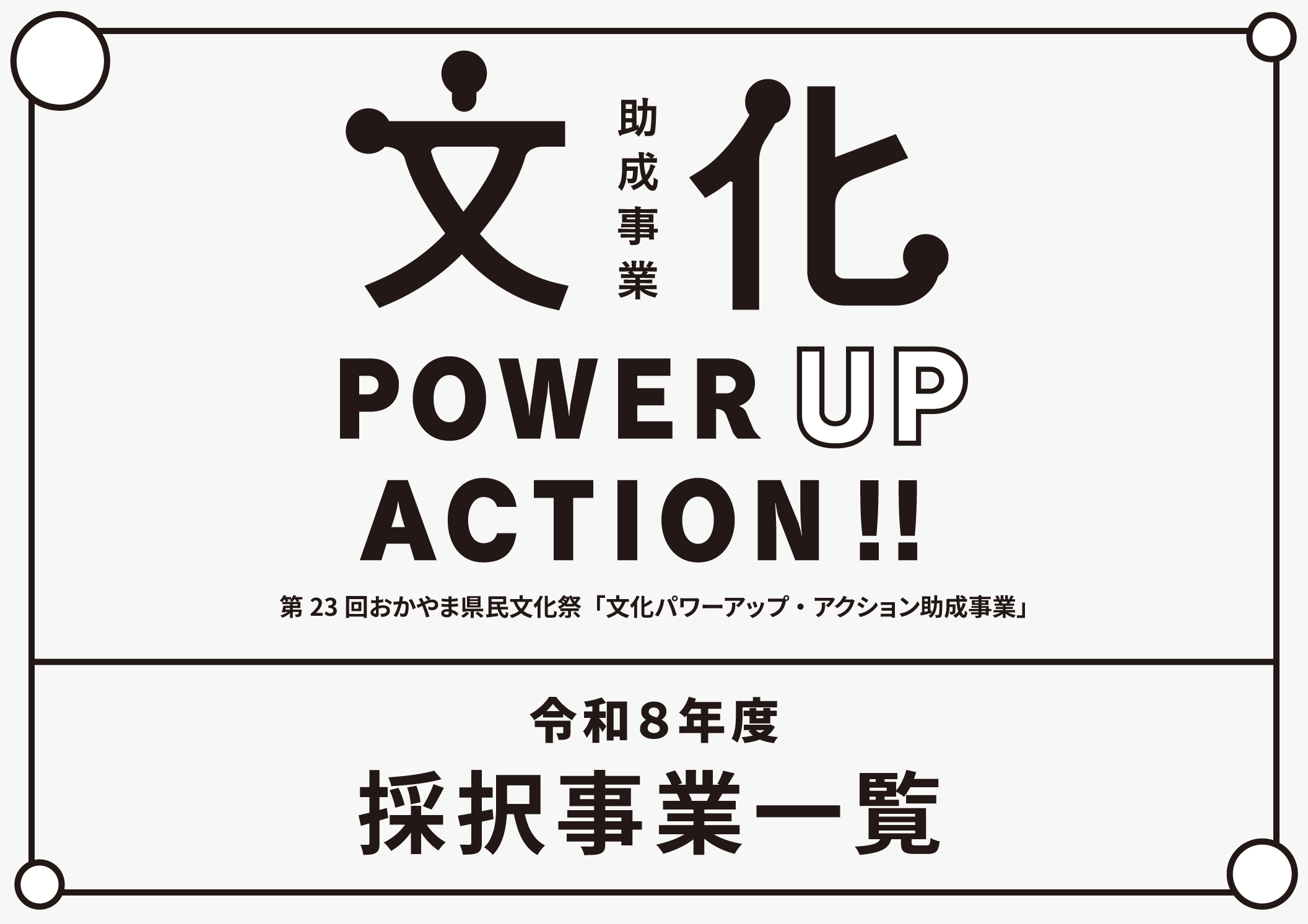 令和8年度 文化パワーアップ・アクション 採択事業結果