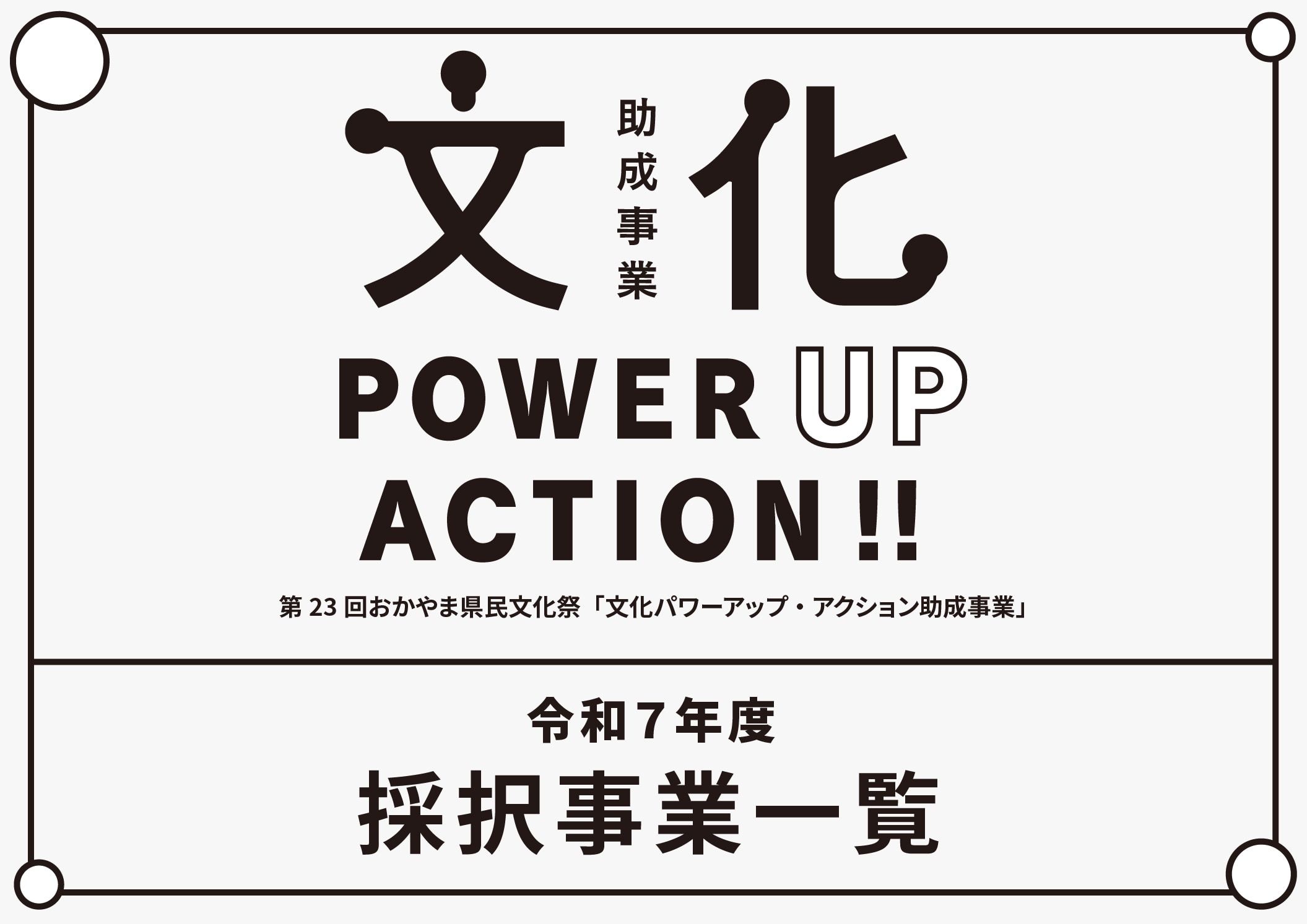 令和7年度 文化パワーアップ・アクション 採択事業結果